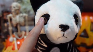 Hiboom Black Skeleton Cat Stuffed Animal 13 Inch Soft Plush Black Kitten Stuffed Animal Nightmare Rest Plush for Birthday Christmas Party Favors(Stylish Style)
