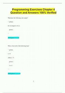 Programming Exercises Chapter 4 Question and Answers 100 Verified1298