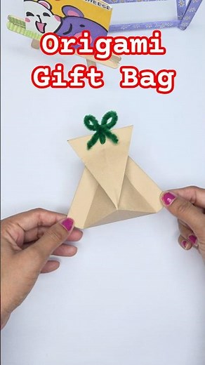 DIY Tiny Gift Bag Tutorial ✨ Easy Origami Paper Bag No Glue | Paper craft