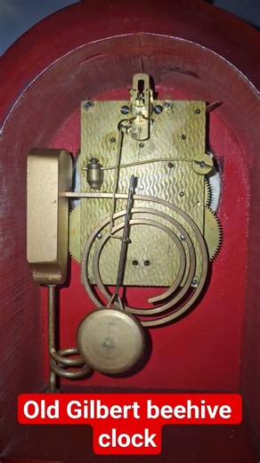 Old Gilbert Beehive Mantle #clock strikes the half hour and noon (Movement View)
