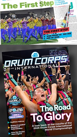 MUST SEE 📖: 𝗧𝗵𝗲 𝗙𝗶𝗿𝘀𝘁 𝗦𝘁𝗲𝗽: Rookie corps members share their stories of motivation, commitment, and the life-changing experience of a first drum corps audition. Read ➡️ dci.fan/magazine | Drum Corps International