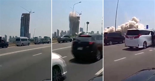 Warning: High-rise building collapses during Bangkok earthquake