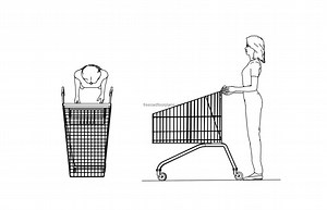 Shopping Trolley - Free CAD Drawings