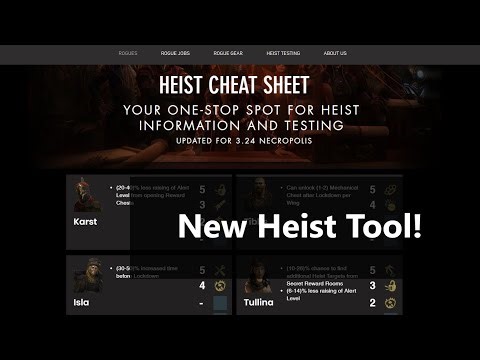 New Poe Tool: Heist Cheat Sheet Website