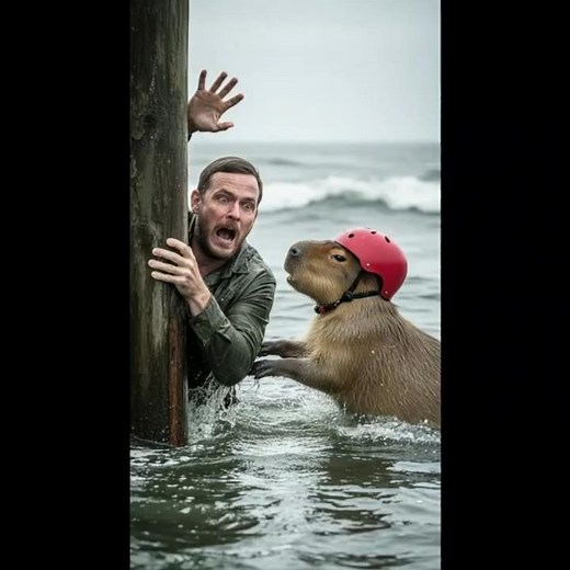 Capybara "Attacks" Trapped Man... To Save His Life! #Capybara #Hero #heartwarming