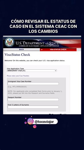 Lic. Gregorio Martínez 🌏 on Instagram: "Cómo revisar el estatus de caso en el sistema CEAC con las nuevas modificaciones ✍️ #tocaviajar"