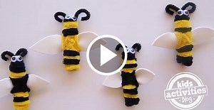 Clothespin & Pipe Cleaner Bees - Quick Craft For Kids