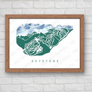 Keystone Ski Trail Map Art | Colorado Mountain Decor - Etsy