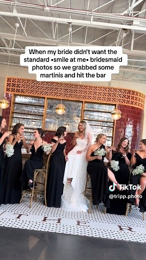 7.2K views · 62 reactions | Pulling up to the bar and ordering some martinis instead of traditional bridesmaid photos? What a brilliant twist (get it?). 㮝 : tripp.photo on TikTok #evite #bride #wedding #weddingday #weddingphotography #weddinginspiration #bridal #bridetobe #weddings | Evite | Facebook