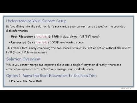 How to Expand Your Root Filesystem with a New Unmounted Disk