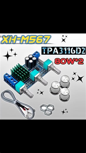 XH-M567 TPA3116D2 Digital Amplifier Board 2.0 Audio Dual Channel 80W High Power Module#amplifier