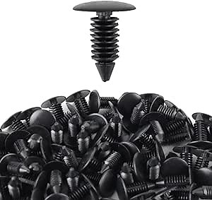 AUTOKAY 100Pcs 8mm Bumper Clips Auto Car Hole Plastic Rivets Fastener Retainer Clips Fender Push Pin Fits for GM #1605396, 1595864 for Chrysler 6030441 for Ford 388577S, W705589-S300