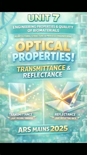 Optical Properties of Biomaterials | Transmittance & Reflectance Explained for ARS Mains 2025|Unit 7