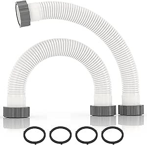 Pool Hoses for Above Ground 1.5’’ Diameter 16" Long Accessory Swimming Pool Replacement Hose, 2 Pack Filter Pump Hose Compatible with Pump Models