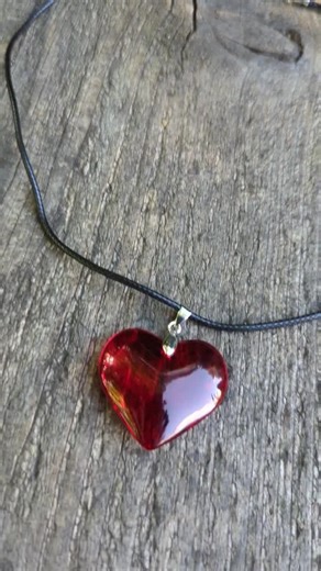 Handcrafted Red Heart Glass Pendant Necklace Gift for Her - Etsy