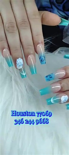 uñas 💙 azules #nailsartvideos #uñas #uñasacrilicas #mujeres | nail art videos