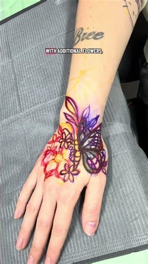 Buttetfly hand tattoo 🦋 #fyp #tattoo #tattooartist #transformation #butterflytattoo