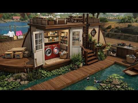 Floating Laundry House Relaxing Sounds 🌿 Water, Birds & Peaceful Nature Ambience