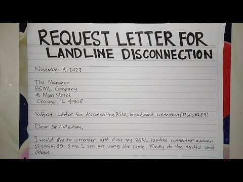 How To Write A Request Letter for Landline Disconnection Step by Step Guide | Writing Practices