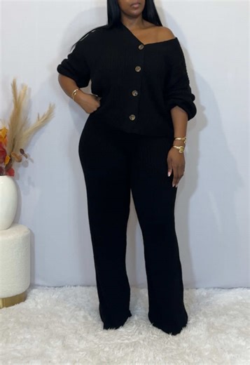 Cozy Knit Two Piece Coord Set for Winter Fashion