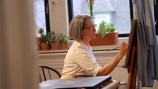 6.6K views · 61 reactions | 헡험헣헔 헠헮헸헲헿혀: NEPA is filled with local creatives that bring craftsmanship and color to the community, like Sharon Cosgrove who uses her paintings to bring joy and meaning to the world. We have the story behind the award-winning artist that draws inspiration from personal archives and objects collected on journeys both near and far.  #DiscoverNEPA | DiscoverNEPA | Facebook