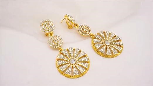 Gold Dangle Drop Statement Earrings