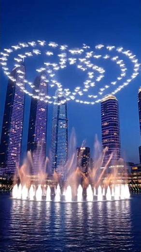 Futuristic Aquatic Drone Show | Synchronized Lights & Water Performance in 4K #4knature