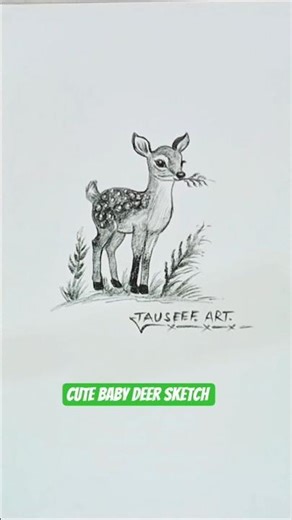 Cute Baby Deer Drawing 🦌✨ #shorts #art