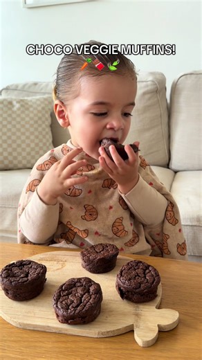 Soft Chocolate Veggie Muffins for Toddlers