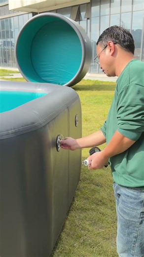 IPOOLGO inflatable Pool 10*6.6*3.3ft size Customizable for small family Fun ✅