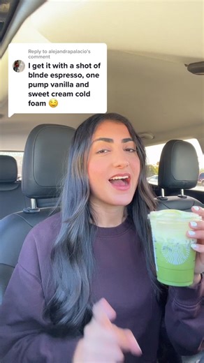 Delicious Iced Matcha Latte with Blonde Espresso Roast at Starbucks