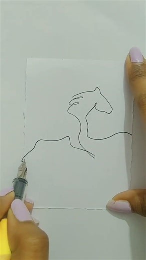 one line drawing of horse 🐎 ✍️ #drawing #shortsvideo #onelinedrawing