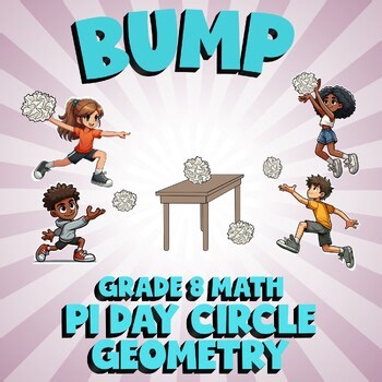 Pi Day Circle Geometry BUMP Math Game - No Prep Grade 8 Review