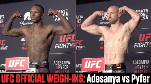 UFC Seattle main event weigh-in video: Israel Adesanya vs. Joe Pyfer