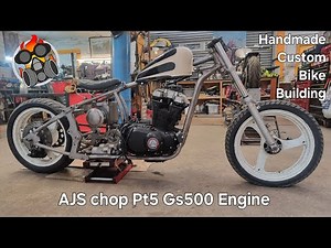 AJS Chop Pt4 Suzuki Gs500 Engine fitment Handmade Custom Bike Building #chopper #bike #engineering