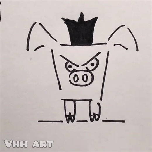 angry pig drawing #pigdrawing #easydrawing #drawing