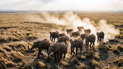 Elephant Stampede Scene