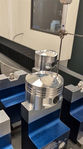 So fresh. So clean 💅 Automated CMM inspection on the latest run of custom pistons. #jepistons #forgedpistons #racingpistons #custompistons #madeinusa | JE Pistons