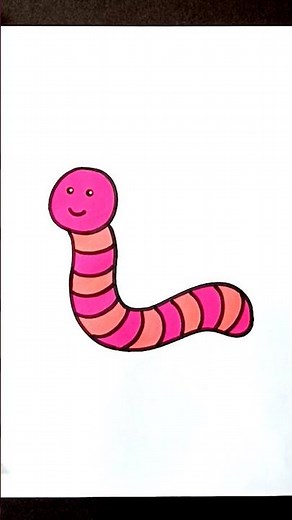 How to draw Cute cartoon EarthWorm
