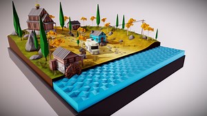 Low Poly Mini Village - Download Free 3D model by ion_omat
