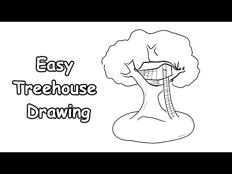 Easy Treehouse Drawing Tutorial