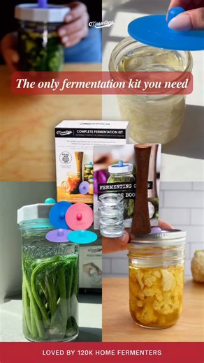 This is the perfect kit to get you hooked on one of the healthiest life skills—fermentation. 🫙✨🌿 Start your journey (or gift it to someone curious!) with all the tools you need to begin fermenting at home. Winter is the perfect season to slow down, get cozy, and try something new. 🥰🍅🥒🥕🥬 Follow @masontops and join our fermentation and home wellness community. #fermentedfoods #FermentationRecipe #GutHealthFoods #HomemadeFerments #wintersnacks #Masontops veggies, fermenting, fermented, veget