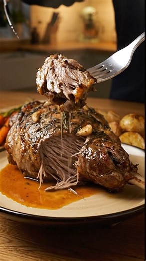 Gigot d’agneau rôti à l’ail et au romarin Ingrédients (6 personnes) 1 gigot d’agneau (2 à 2,5 kg) 4 gousses d’ail 2 branches de romarin 3 c. à s. d’huile d’olive Sel, poivre 20 cl d’eau ou de bouillon Préparation Préchauffer le four à 200°C. Inciser le gigot et insérer des lamelles d’ail et de romarin. Masser avec l’huile, saler et poivrer. Déposer dans un plat, ajouter l’eau au fond. Enfourner : 15 min / 500 g pour une viande rosée 20 min / 500 g pour bien cuit Arroser régulièrement. Laisser re