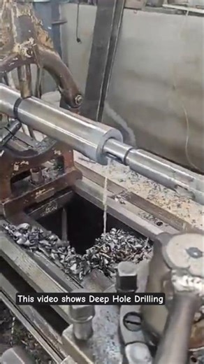 ASMR Metal Machining: Huge Chips & Coolant Flow. Satisfying Deep Hole Drilling! | Chip Removal