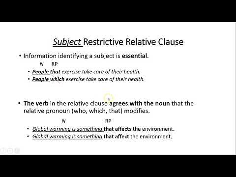 (ESL): Restrictive and Nonrestrictive Relative Clauses