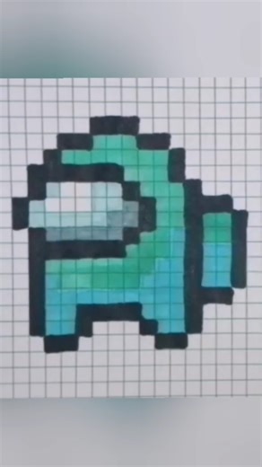 among us pixel art 💙💚🎇🧩🗡️ #pixel #pixelart #drawing #shorts