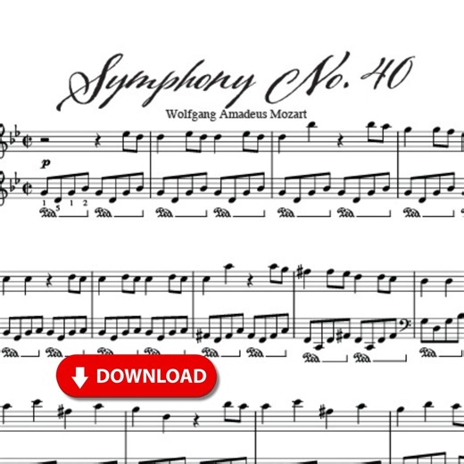 Sinfonie Nr. 40 – Mozart, Komplettes Klavier Arrangement (Digitaler Download) - Etsy.de