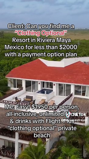 Clothing Optional Beach Resort in Riviera Maya Mexico