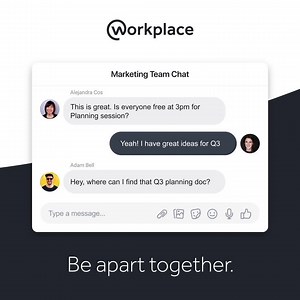 307 reactions · 14 shares | Be apart together with Workplace from Facebook. Swap messages, send files and start chats even when working from home. | Meta for Work | Facebook