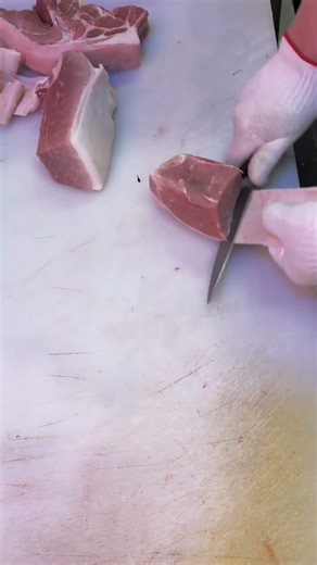 Slice Pork Meat Pig Butchery Process #Cooking #shorts @FoodisFoodie